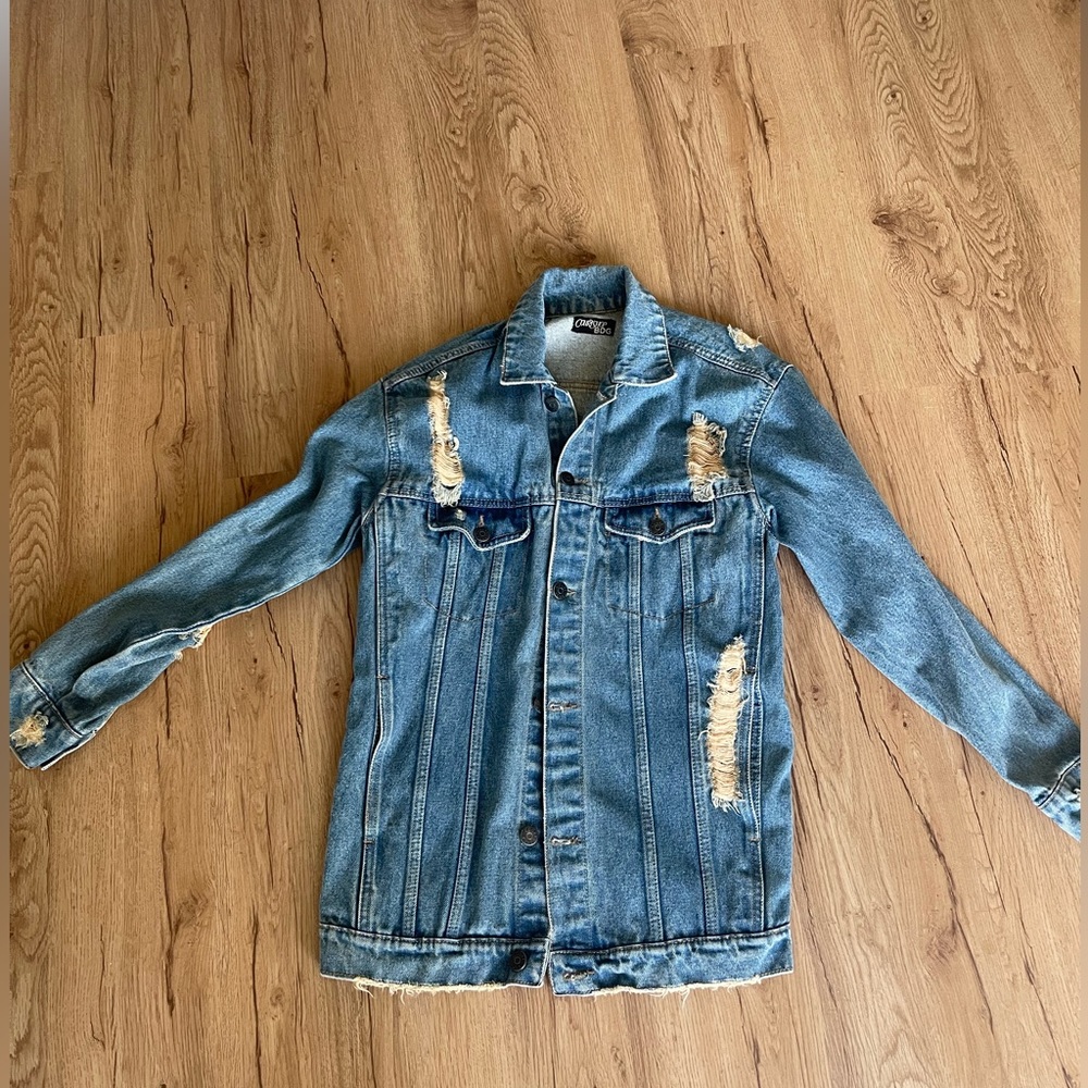 Rock and Roll Distressed Oversized Jean Jacket